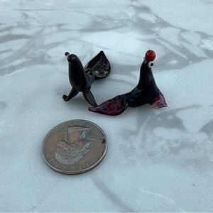 MINI MURANO STYLE VINTAGE Seals RARE Set Of 2